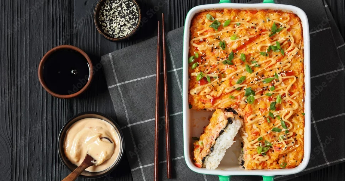 Salmon Sushi Bake