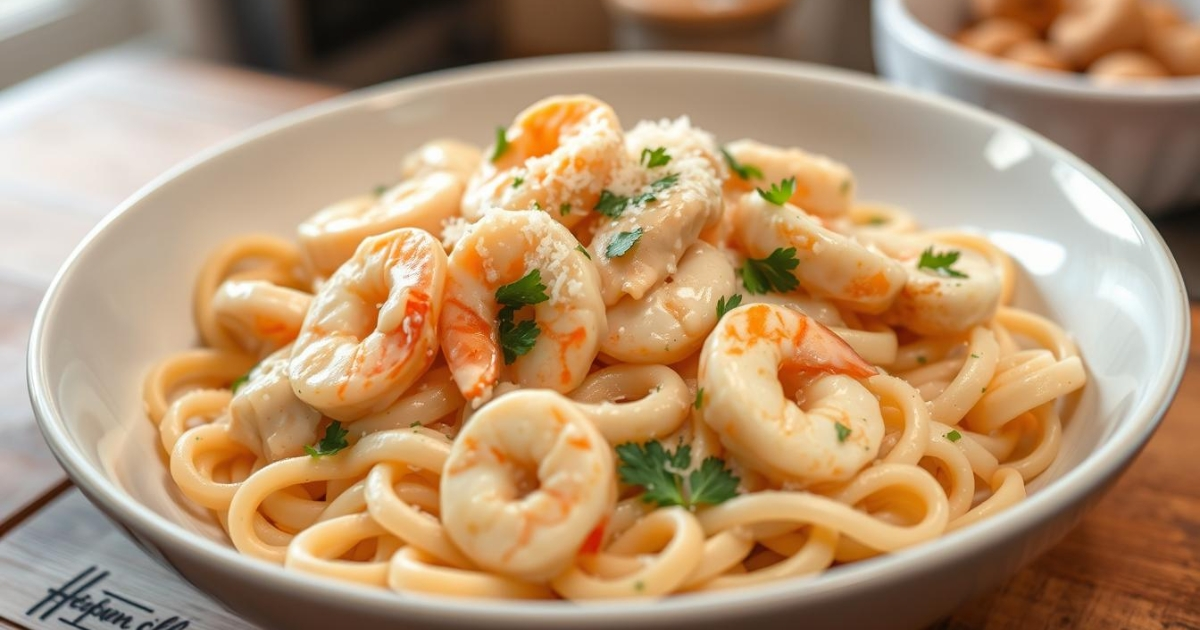 chicken and shrimp alfredo