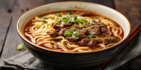 Plate of Beef Noodle Recipe with tender strips of beef, sautéed vegetables, and flavorful sauce, garnished with green onions