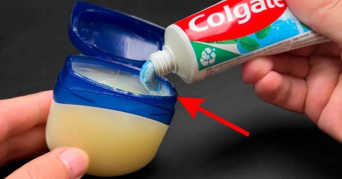 Image of Mix Toothpaste and Vaseline together in a small bowl